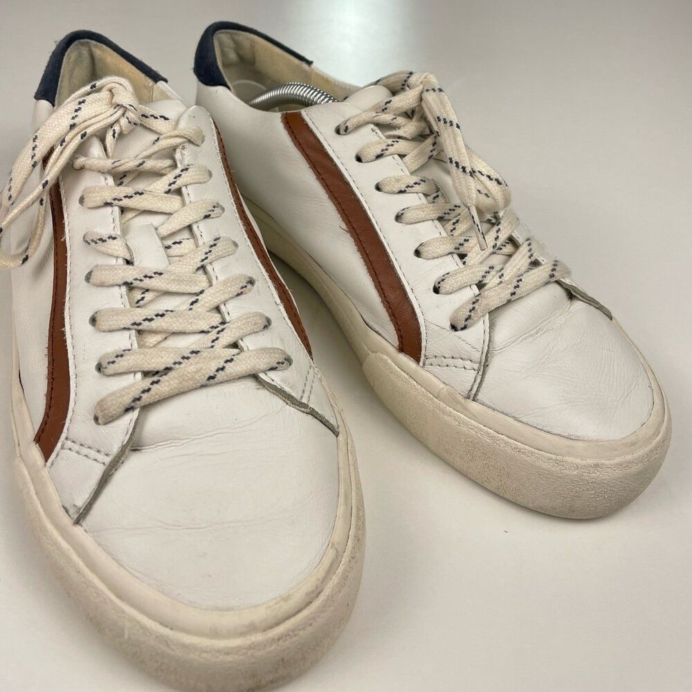 Madewell Delia Sidewalk Low Top Sneaker, White Leather, Women’s 7.5 Mens 6